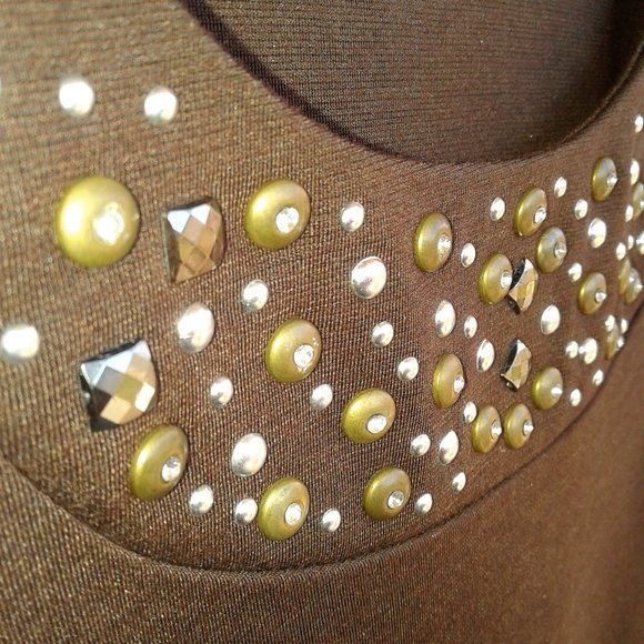 * Susan Graver Brown Mid-length Dress Sz 3X NWOT - Picture 4 of 5